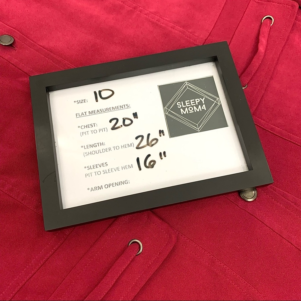 Jm Collection Shacket Red Button Up Microsuede Ja… - image 2